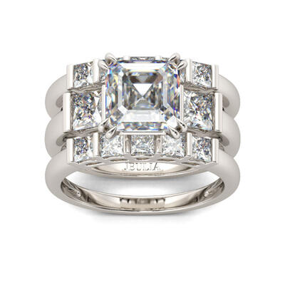 Jeulia Modern Sterling Silver 3PC Ring Set