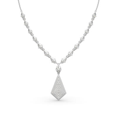 Jeulia "Gorgeous Beauty" Art Deco Marquise Cut Sterling Silver Necklace