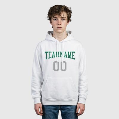 Custom Stitched White Sports Pullover Hoodie Soft Fabric Ideal for Sports Personalized Team Name & Chosen Number