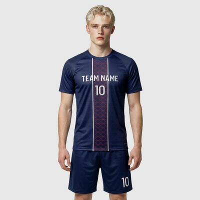 Custom Navy-Maroon Soccer Uniform – Tailored to Your Team's Style