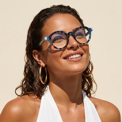 Paula Lunettes Rondes Bleues