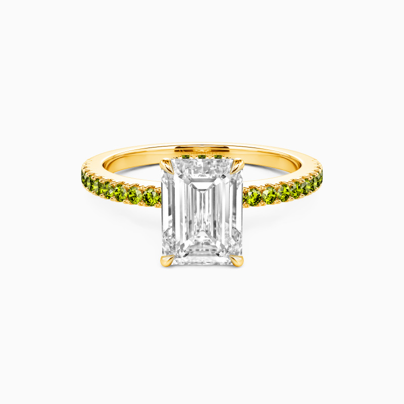 "Your Hand in Mine" 2ct Emerald Cut Side Stone Engagement Ring