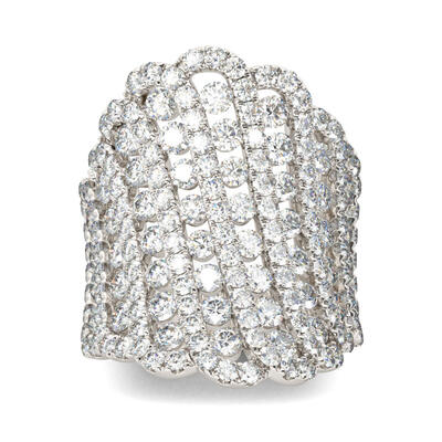 Jeulia Luxurious Round Cut Sterling Silver Women's Band