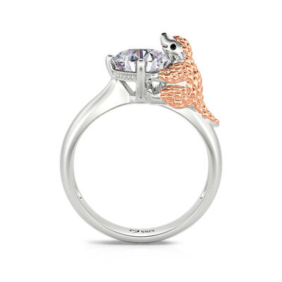 Jeulia Hug Me Anillo de pangolín de plata de ley con corte redondo