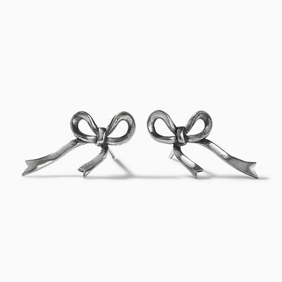Jeulia "Irregular Bowknot" Sterling Silver Earrings