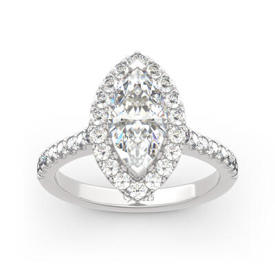 Jeulia Halo Marquise Cut Sterling Silver Ring