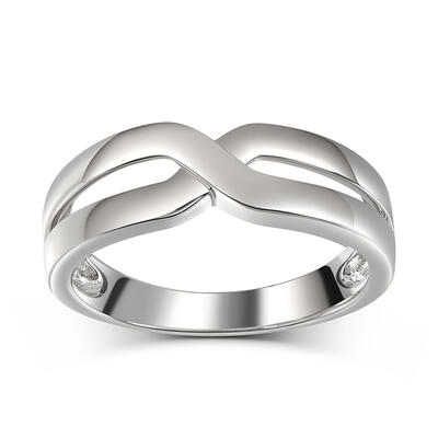 Jeulia Crossover Sterling Silver Men's Band