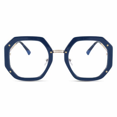 Megre Blaue Geometrische Brille