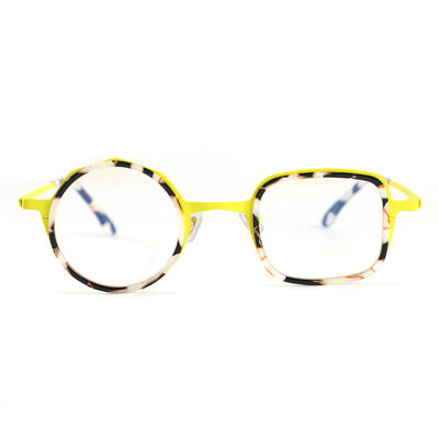 Bernal Yellow Square Round Glasses