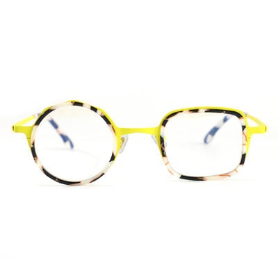 Bernal Yellow Square Round Glasses