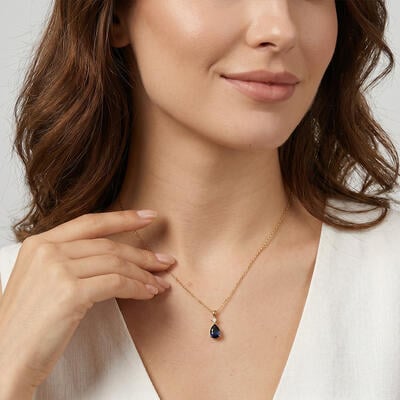 SHE·SAID·YES "Magic in Your Eyes" Pear Cut Pendant Jewelry Chain