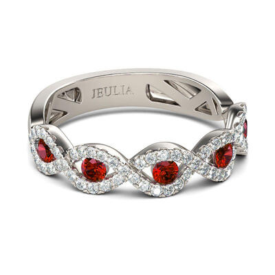 Jeulia Twist Sterling Silver Women's Band