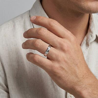 "Streaming in Love" Men's Wedding Ring