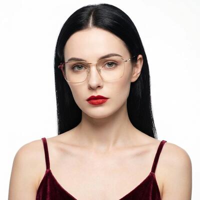 Kennan Gold Rectangle Glasses