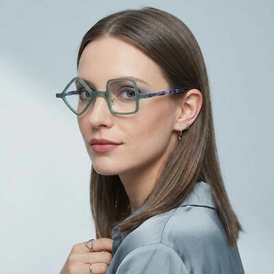 Van Green Square Glasses