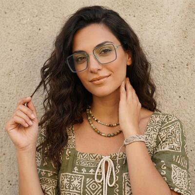 Evans Gray Square Glasses
