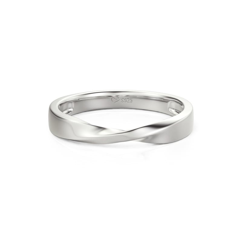 Jeulia Simple Twisted Silver Plain Wedding Band for Men
