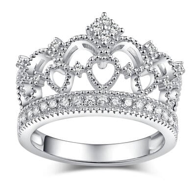 Jeulia Crown Design Sterling Silver Ring
