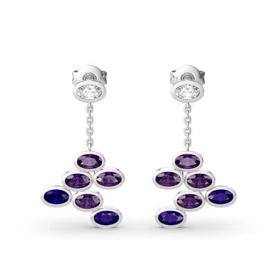 Jeulia Monet's Painting Inspired Sterling Silver Drop Earrings