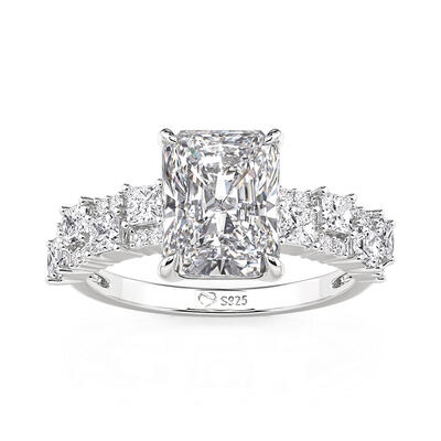 Jeulia Square Aesthetic Geometric Staggered Ring