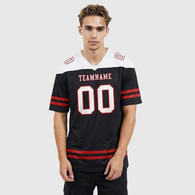 Team-Style Custom Black White Football Fan Jersey - Inspired Colors Personalized Fit for Football Enthusiasts