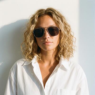 Taylor Lunettes de soleil Aviateur Argentées