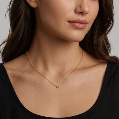 "Silent Poem" Emerald Cut Necklace