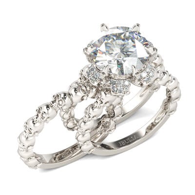 Jeulia Interchangeable Round Cut Sterling Silver Skull Ring