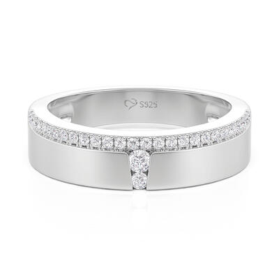 Jeulia Elegance Women's Wedding Ring Sterling Silver