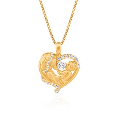 Jeulia Custom Mother and Child Necklace with Heart Birthstone