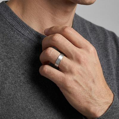 "Sojourn in Your Heart" Matte Brushed Men's Wedding Ring