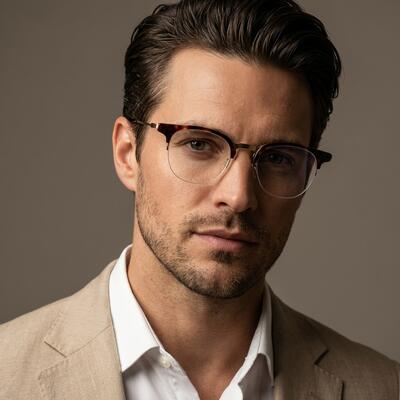 Dylan Tortoise Browline Glasses
