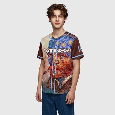 Custom "Dreamy Secret" The Starry Night Inspired Two Tone Baseball Jersey