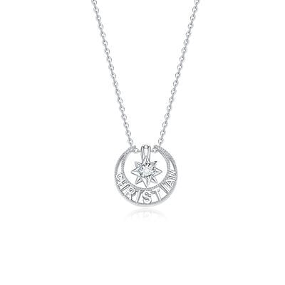 Jeulia Moon&Star Personalized Sterling Silver Necklace