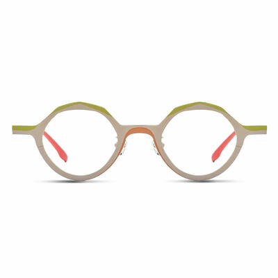 Christe Beige Round Glasses