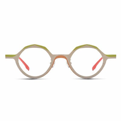 Christe Beige Round Glasses