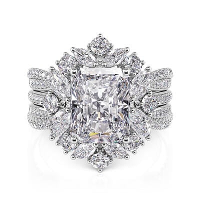 Jeulia Inset Gorgeous Sterling Silver Wedding Ring Set