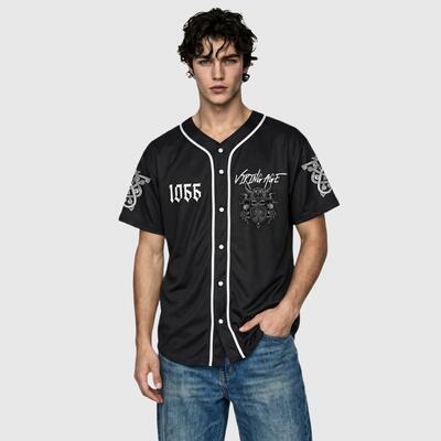 Vintage Viking Berserker Baseball Jersey - Gothic Norse Streetwear for Men & Women