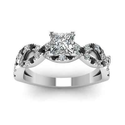 Jeulia Princess Cut Sterling Silver Ring