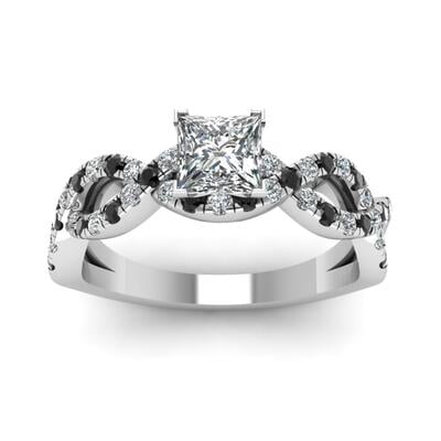 Jeulia Princess Cut Sterling Silver Ring