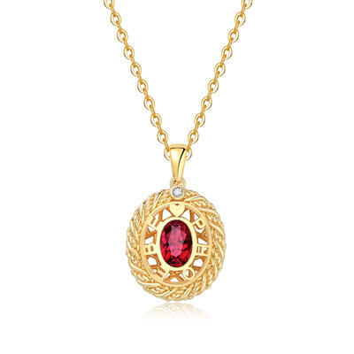 Jeulia "Guardian Angel" Personalized Oval Cut Sterling Silver Necklace