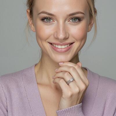 "Every Second After You" Round Cut Bridal Set