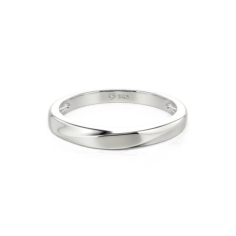 Jeulia Minimalistischer Twist Ehering für Herren aus Sterling Silber