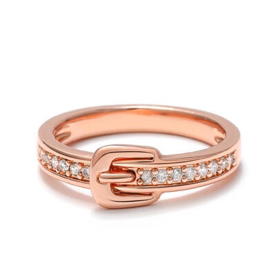 Jeulia "Unending Love" Belt-Shaped Sterling Silver Women's Band