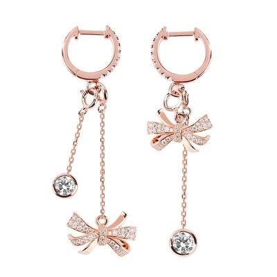 Jeulia Knot Sterling Silver Mismatched Earrings