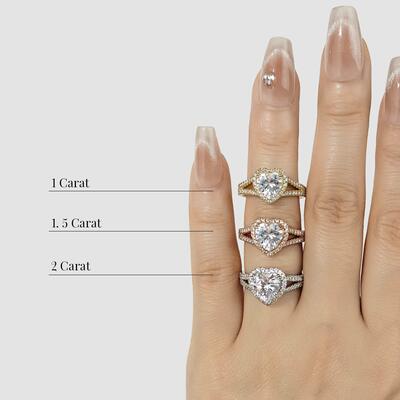 "Heart and Soul" 1ct Heart Cut Halo Engagement Ring