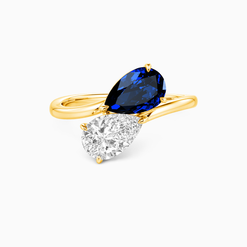 "Twice as Nice" Pear Cut Toi Et Moi Engagement Ring