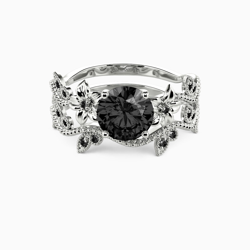 "My Sunshine" Round Cut 2pcs Bridal Set