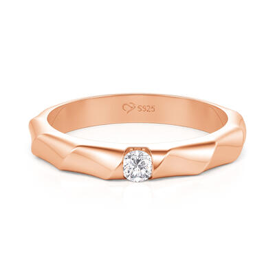 Jeulia Anillo de Boda para Mujer con Lazo Trenzado Solitario Sencillo