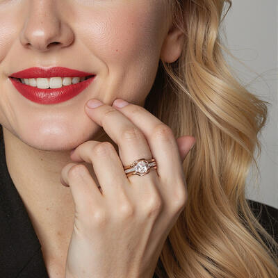"Fire of Love" Radiant Cut Bridal Set